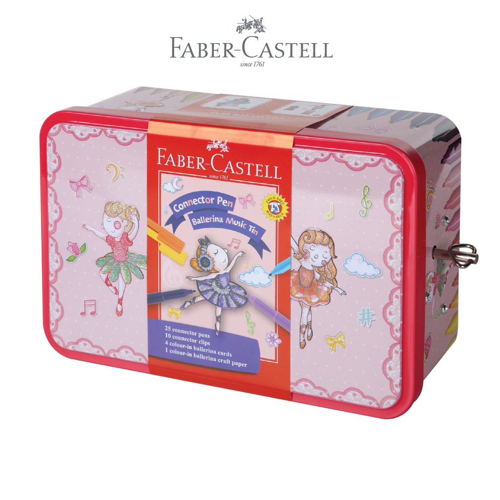 Faber Castell 40 Colors Art Marker Fibre Tip Watercolor Connector Pen Ballerina Tin Box For Kids Gift Playing Painting Sketching Art Markers Aliexpress