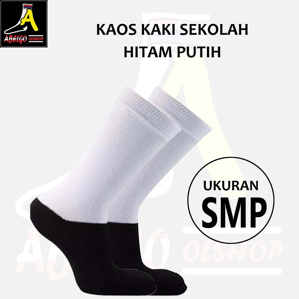 12 pasang- kaos kaki sekolah hitam putih SMP/ kaos kaki sekolah lusinan