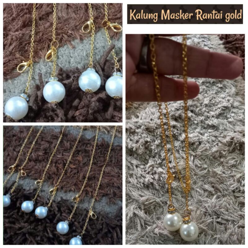 KALUNG MASKER RANTAI GOLD+MUTIARA