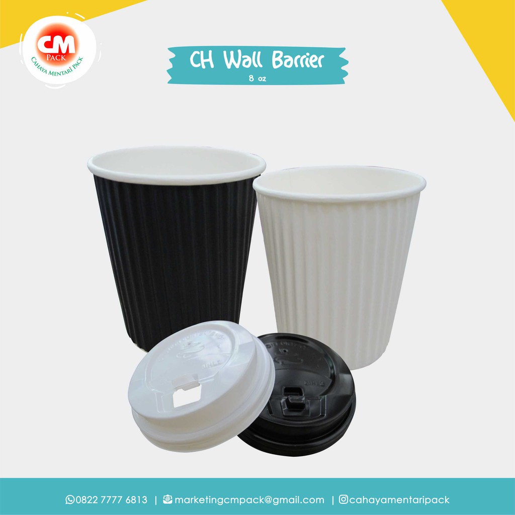 

HOT CUP 8OZ WALL BARRIER ( 1 SLOP 25PCS )