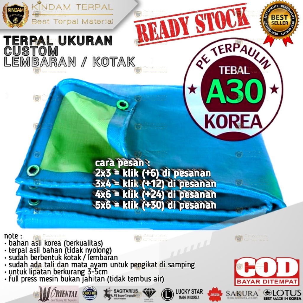 TERPAL TRUCK A30S HEAVY UV KOREA IMPORT UKURAN CUSTOM | TERPAL LEMBARAN SUPER AWET