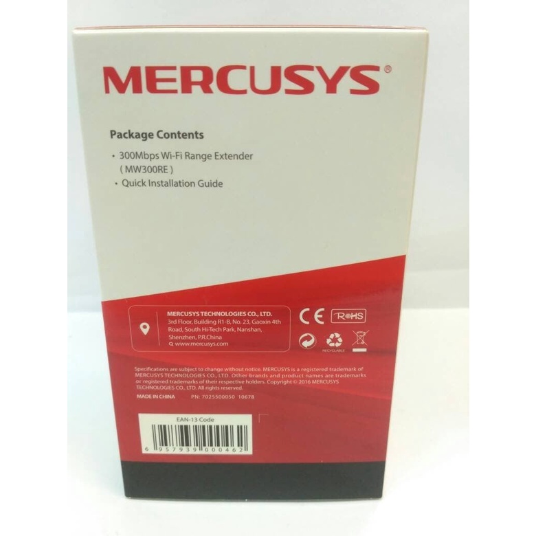 Mercusys 300mbps Wifi Range Extender Indoor MW300RE Mercusys