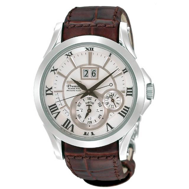 Jam Tangan Pria SEIKO Primer SNP023 Perpetual Calendar Kinetic Watch Original SNP023P1