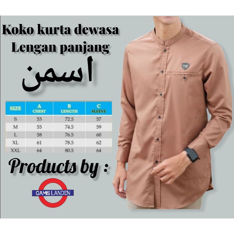 KEMEJA KOKO ADAM KURTA DEWASA LENGAN PANJANG TOYOBO