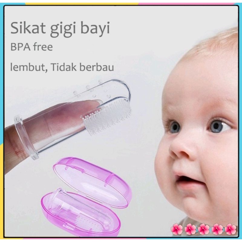 SIKAT GIGI BAYI SIKAT JARI BAHAN SILIKON LEMBUT FINGER TOOTH BRUSH