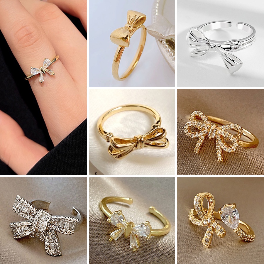 Cincin Model Terbuka Desain Kupu-Kupu Tiga Dimensi Bahan 925 silver Aksen Berlian Gaya Korea retro Untuk Wanita