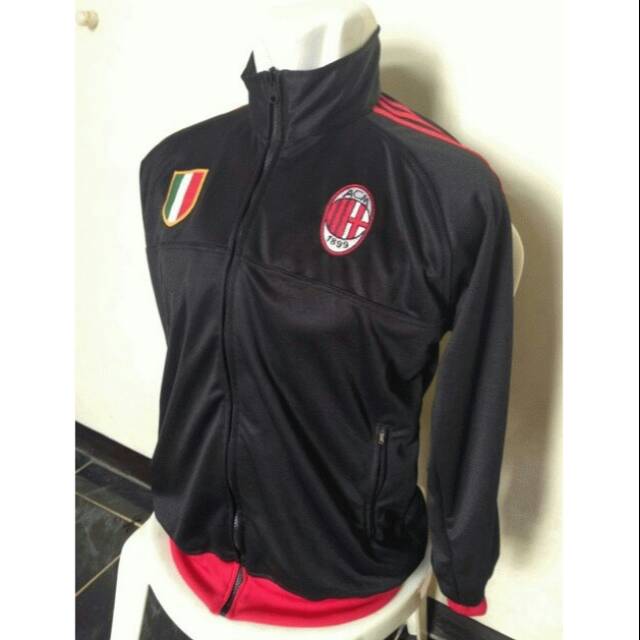 Jaket Bola AC Milan Adidas Hitam