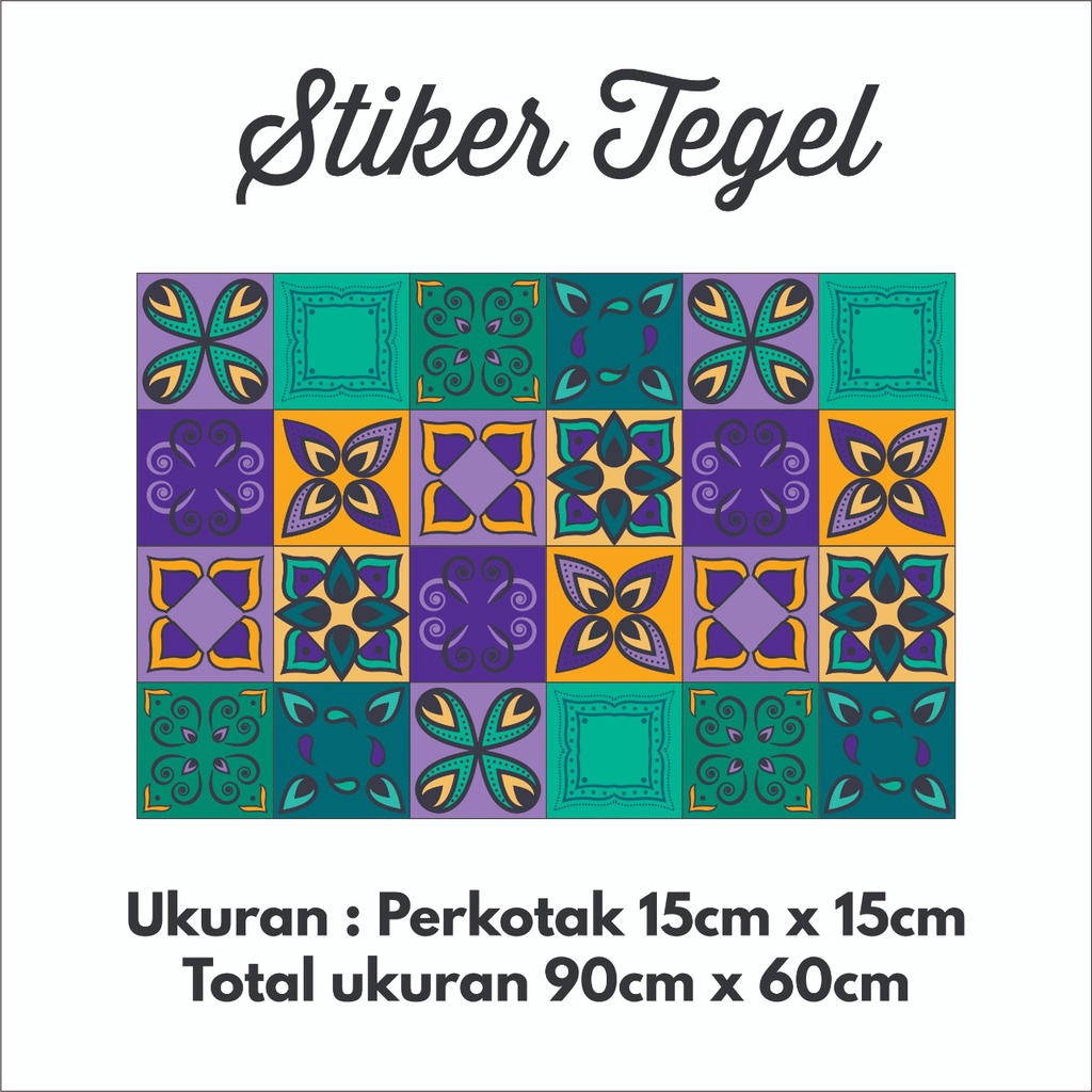 ST - Stiker Tegel Motive 25 / Sticker Lantai Roll / Keramik / Meja / Dapur Anti Minyak / uk. 90x60cm