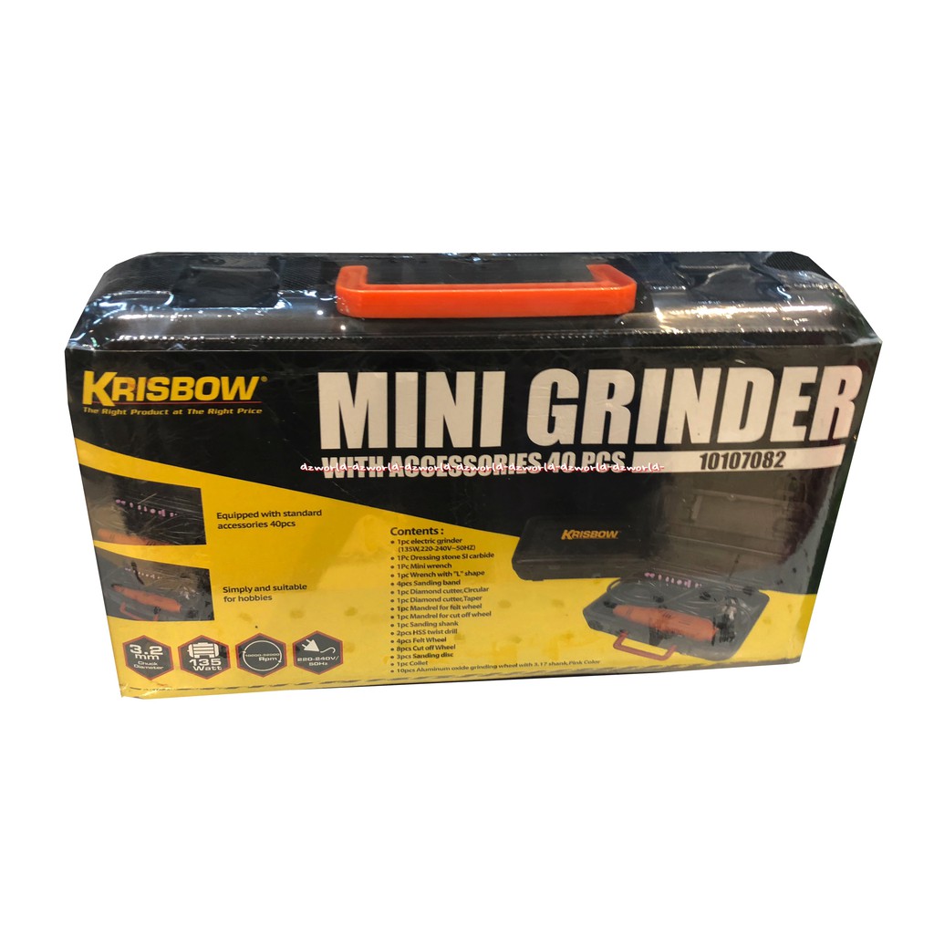 Krisbow Mini Grinder With Accesories 40Pcs Electric Mini Grinder Dengan Koper Case Minigrinder Alat Mesin Bor