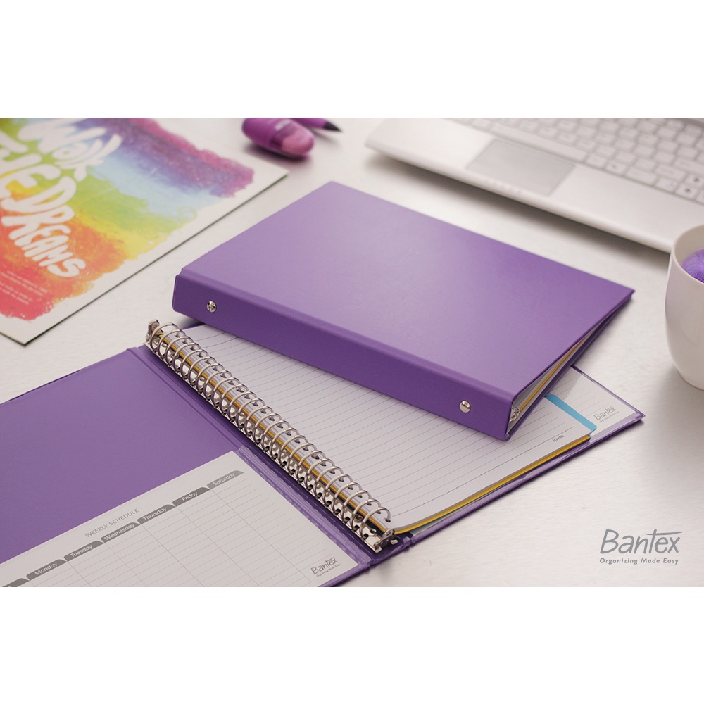 

[Zada] Bantex Binder Note B5 26 Ring Besi Loose Leaf Multiring Binder Lilac 1326 21