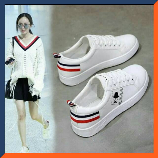  Sepatu  Wanita  Sneakers  Putih  Bertali Shopee  Indonesia