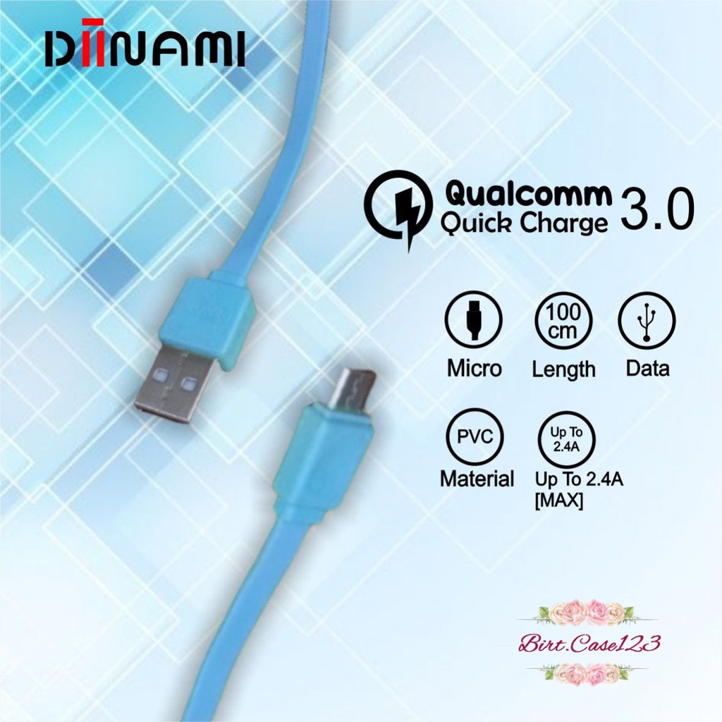 BM027 Kabel data pipih gepeng charger diinami 2.4A Micro iPhone tipe c usb fast charcing BC5954