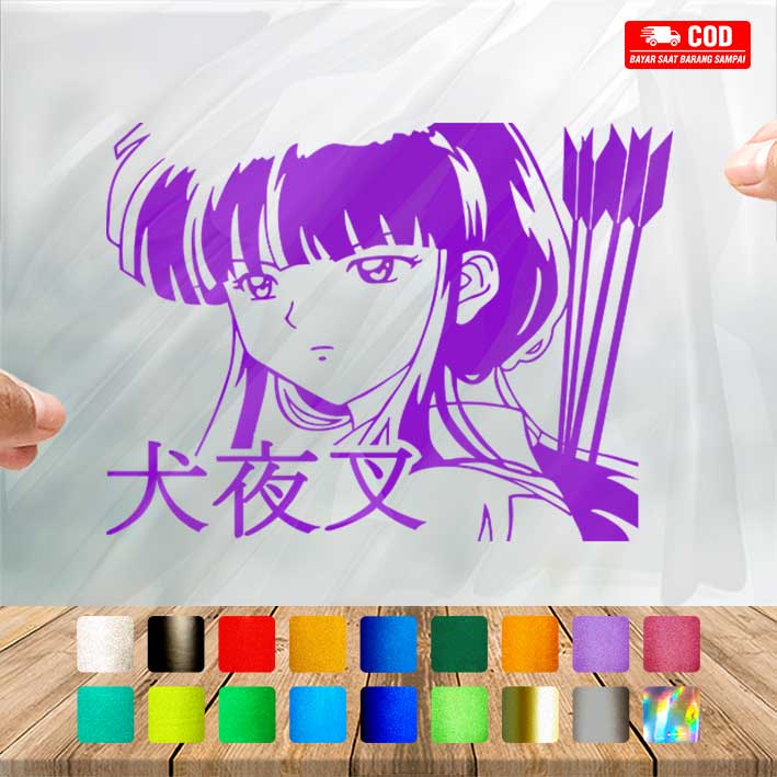 Cutting Stiker Inuyasha Kikyo Variasi Motor Mobil Sticker Timbul Keren Nyala Dasbor Spakbor Visor Body Kaca Helm Laptop Hologram Reflective Tahan Air Bodi Samping Nama Jepang Scoopy Vario Beat NMAX PCX Vespa Aesthetic Pickup Anime Windshield Kustom Modif