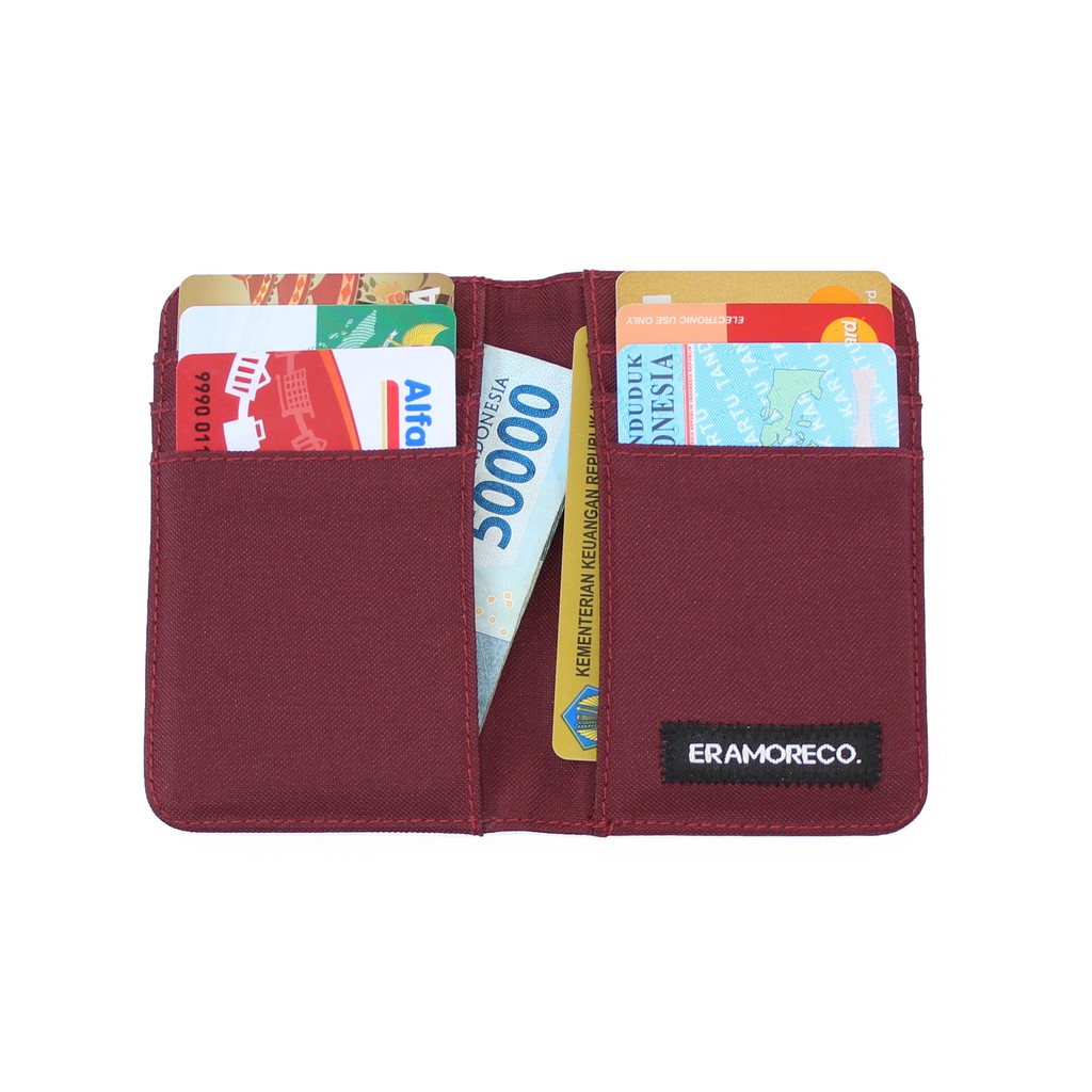 Dompet Kartu Pria Wanita card holder model slim slot vertical marun EMDK51