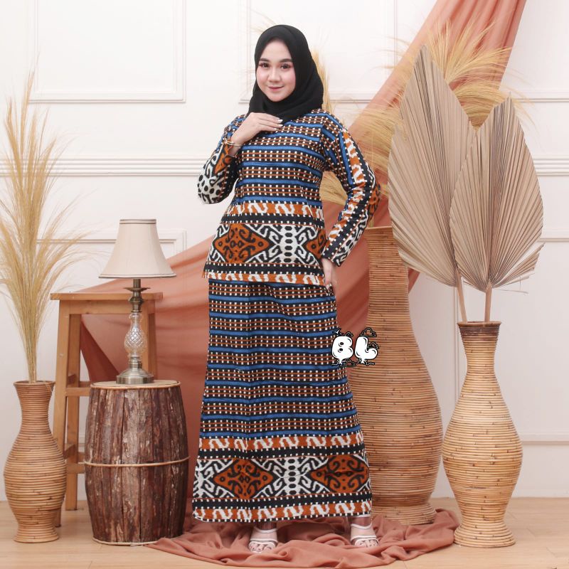 JAVA ART - BAJU KURUNG WANITA MELAYU TERBARU SETELAN BATIK WANITA MODERN 2021 BAJU KURUNG MALAYSIA 2021 SERAGAM GURU BAJU DINAS BAJU BATIK WANITA PANJANG BAJU KONDANGAN NGAJAR MUSLIM WANITA SERAGAM ONE SET SIMPLE MOTIF BATIK BUNGA COUPLE JUMBO