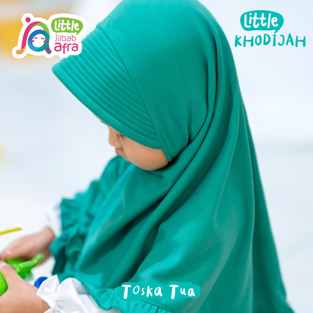 Jilbab Instan Anak Little Khodijah Toska Tua - Little Jilbab Afra - Bahan Kaos, Adem &amp; Lembut