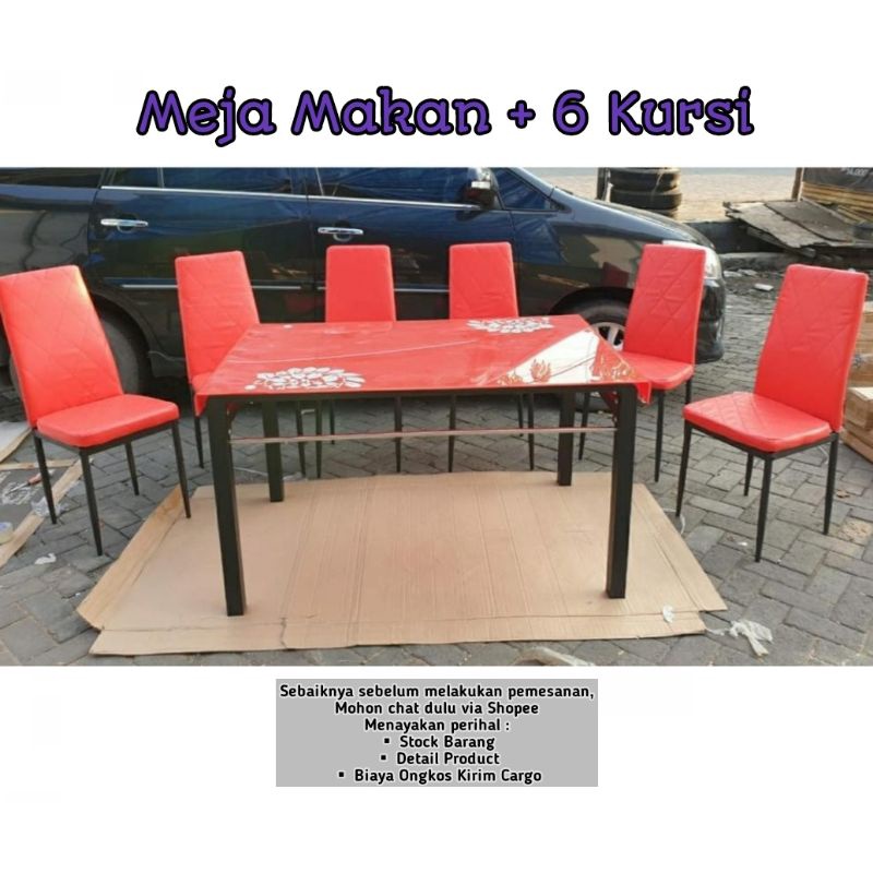Meja Makan|Meja Makan Kaca|Meja Makan Kaca 4 Kursi|Meja Makan Kaca 6 Kursi|Meja Makan Kaca Minimalis