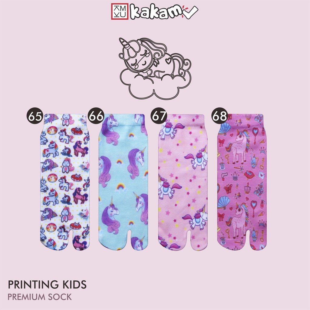 Kaos Kaki Jempol Anak Printing Karakter Unicorn 4