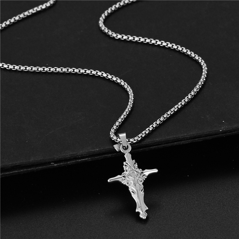 Kristus kata kalung pria fashion ornamen hip-hop gaya Korea kata rak kalung sweater panjang rantai w