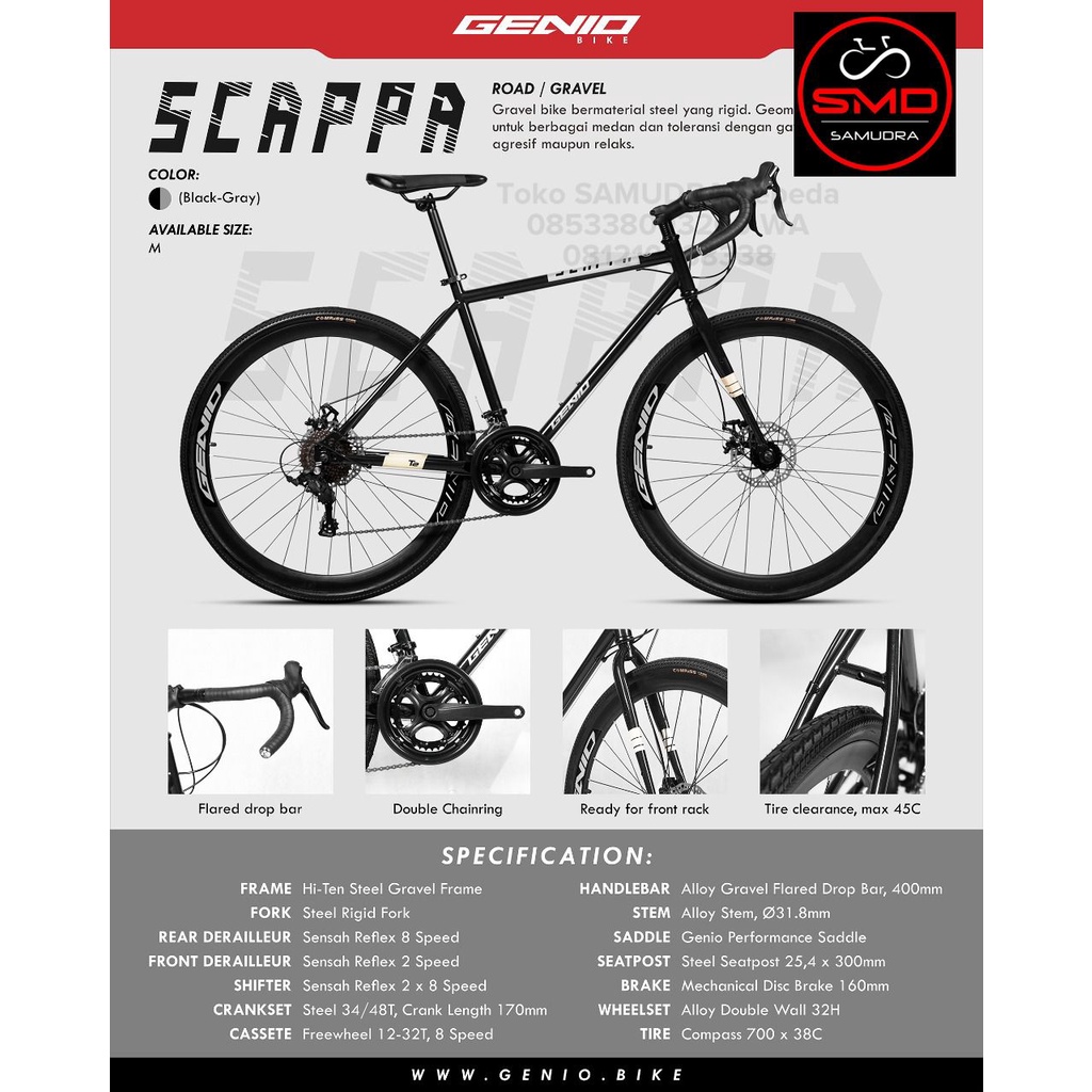 Sepeda Balap RoadBike 700C United Genio Scappa New 2022 Murah BDG