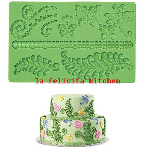 PREMIUM CETAKAN DAUN TEBAL SF230 SILIKON CETAKAN FONDANT FERN DAUN TROPIS LEAF DEKORASI KUE CAKE TAN
