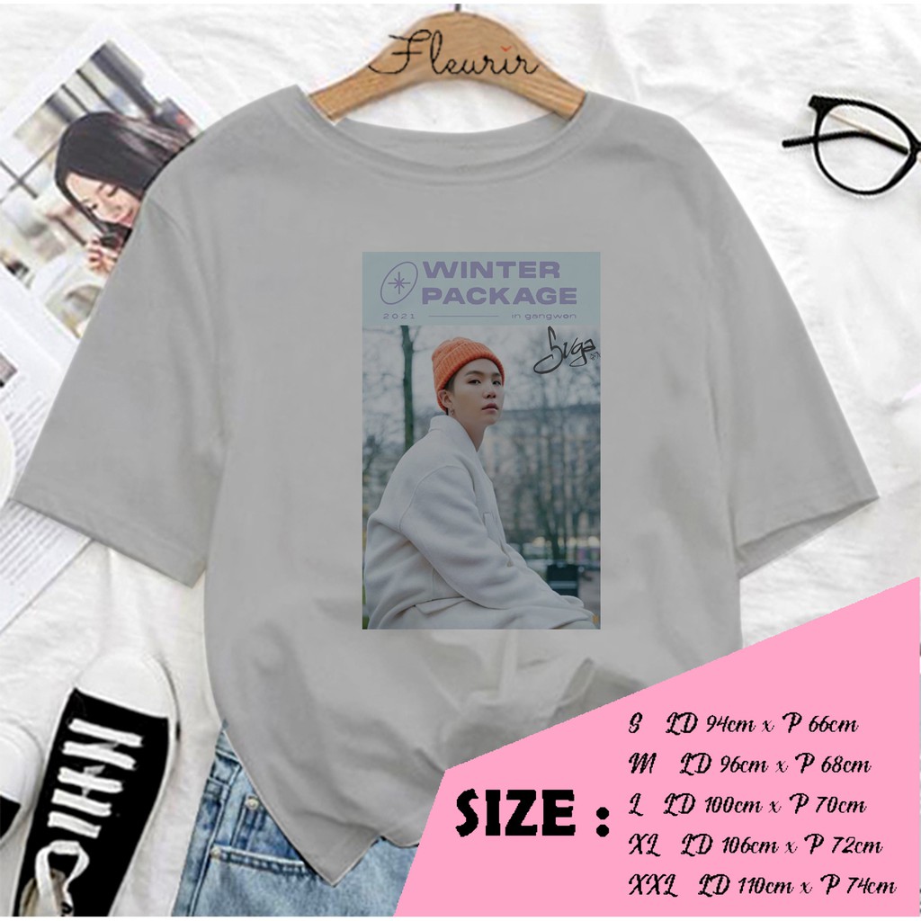 FLEURIR - KAOS OVERSIZE SUGA  WINTER PACKAGE KAOS  WANITA DEWASA TEE UNISEX JUMBO