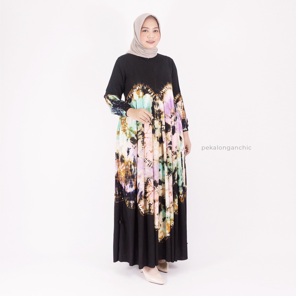 GAMIS RAYON PREMIUM ORI / GAMIS MOTIF SASIRANGAN / GAMIS HITAM / GAMIS BUSUI SIZE L XXL / GAMIS BATI