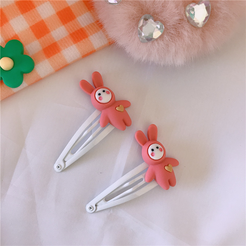 We Flower 1pc Jepit Rambut Bobby Pin Motif Kartun Kelinci / Hati Untuk Anak Perempuan