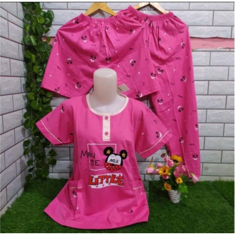 Piyama Baju tidur wanita dewasa Tessa 3in1 Import bahan adem dan tebal