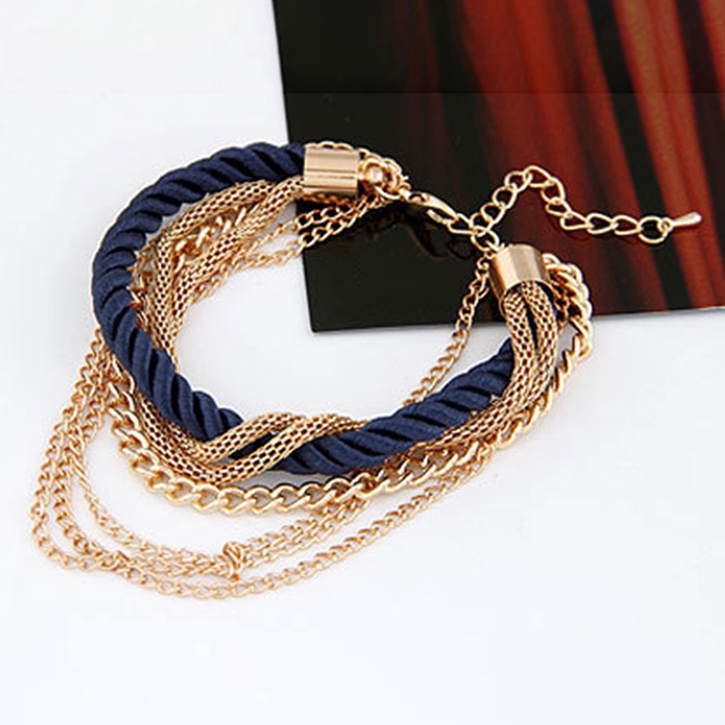 Hu Hu Hu Hu Hu Alat Bantu Pasang Kacamata♡ Gelang Rantai Multilayer Adjustable Bahan Alloy Metal Untuk Wanita
