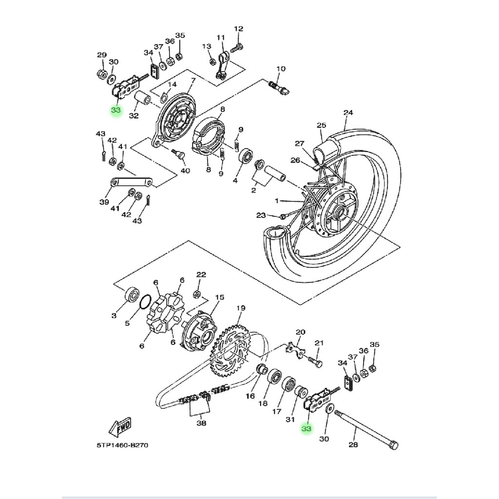 puller chain anting stelan rantai jupiter z 110 2003-2004 ori ygp 5TP-F5389-00