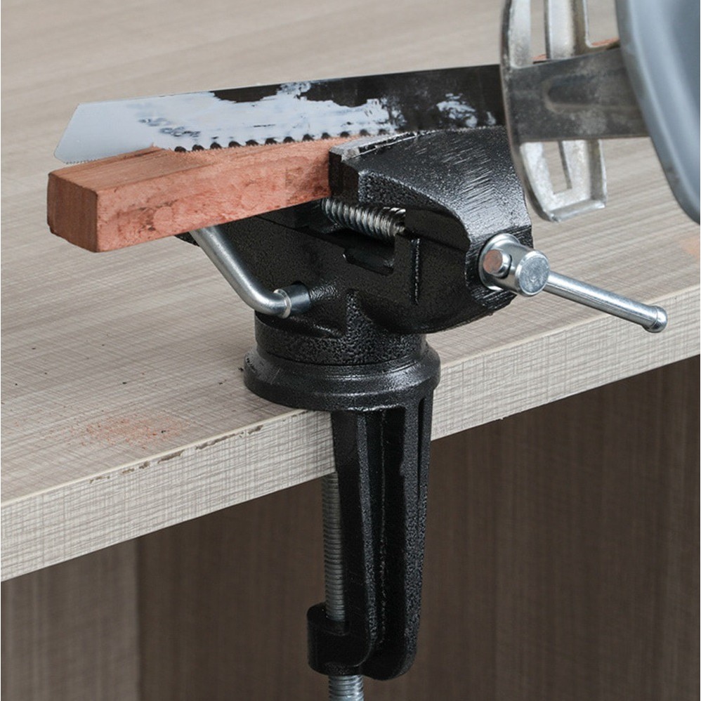 65 mm Vise Besi 360 rotation catok meja ragum desk clamp 2.5 inchi klem meja AA