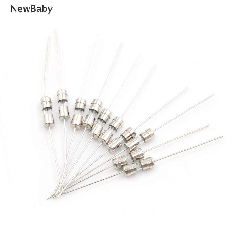 10pcs Tabung Kaca Sekring Axial F1A / 1.5A / 2A / 3A / 5A 3.6x10mm 250V