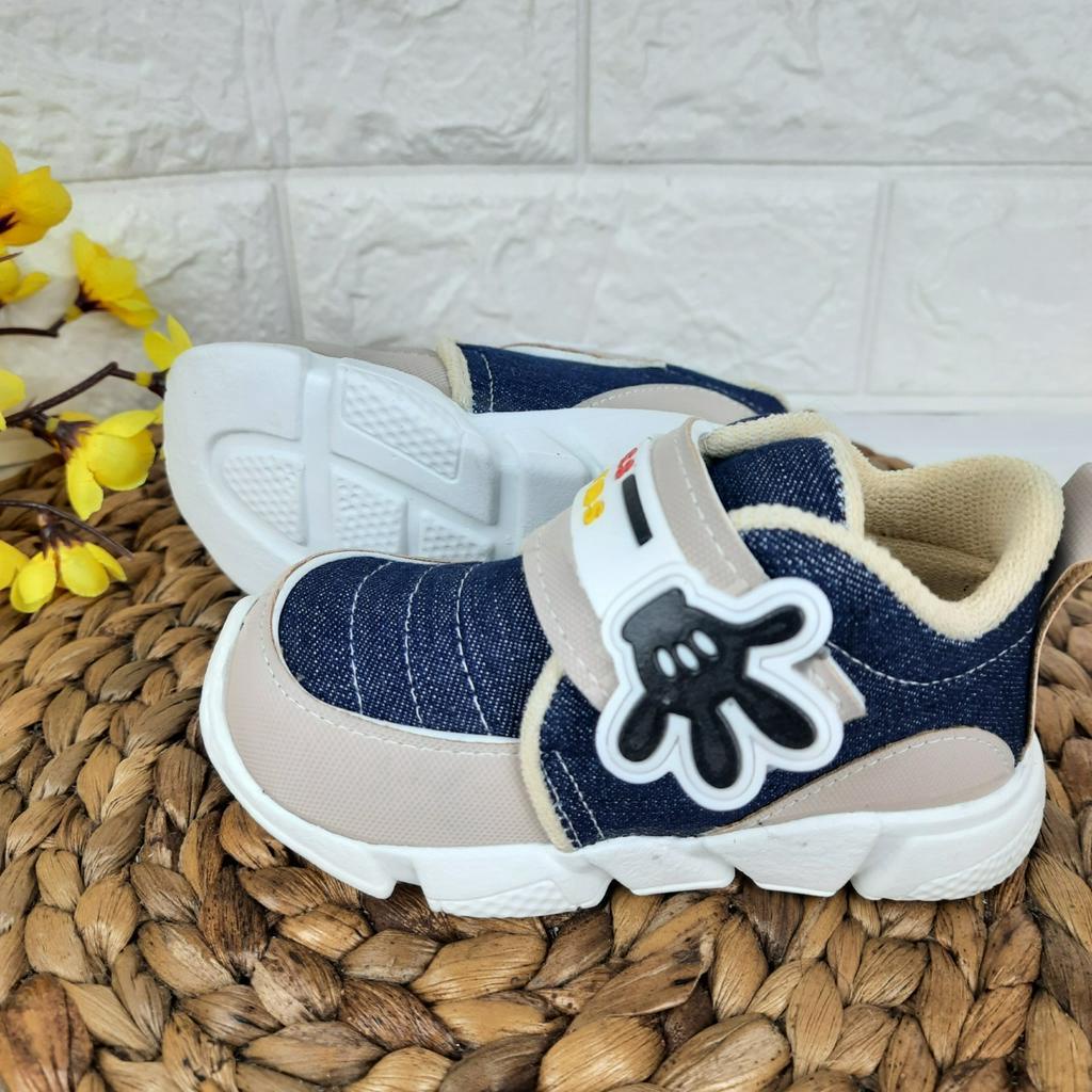 [TAMAN SEPATUKU] SEPATU TRENDY MURAH SNEAKER KERN DENIM ANAK LAKI-LAKI 1 2 3 TAHUN CAX40