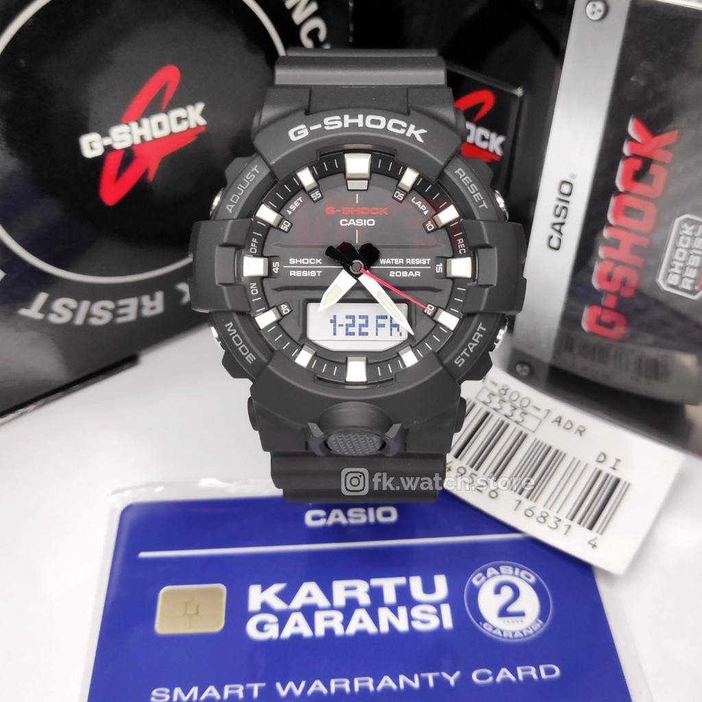 G-Shock GA-800-1ADR / GA800 Original Jam Tangan Pria G-Shock Digital Analog