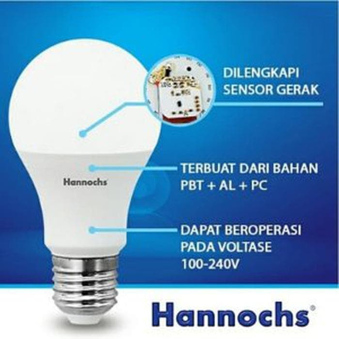 Lampu Led Sensor Gerak Motion Sensor 5Watt/5w Hannochs