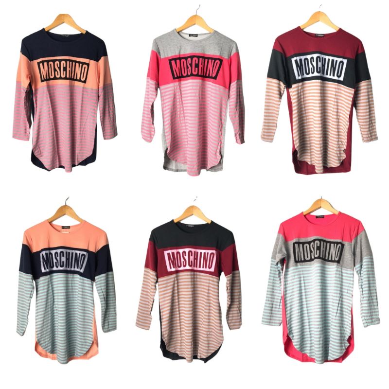 Atasan Tunik Kaos BabyTerry Moschino All Size Fit To L 5046#