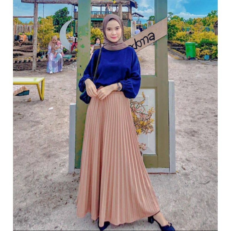 Rok Plisket Mayung Jumbo//Rok Plisket Warna Kumplit//Rok Plisket Mayung Best seller (bisa cod)