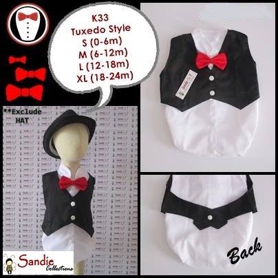 Baju Pesta Stelan Bayi cowok cewek Kostum Premium Tuxedo Foto Jumper Karakter Lucu