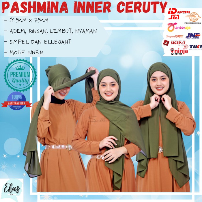 Kerudung Pashmina Inner Ceruty Babydoll | Pasmina Ceruti Baby Doll 165x75cm