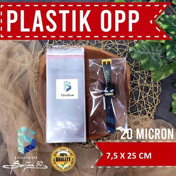

PLASTIK OPP 7,5 X 25 CM 20 MIC PLASTIK SOUVENIR / PLASTIK KEMASAN BUNGKUS JAM STRAP MASKER SOUVENIR AKSESORIS TERMURAH