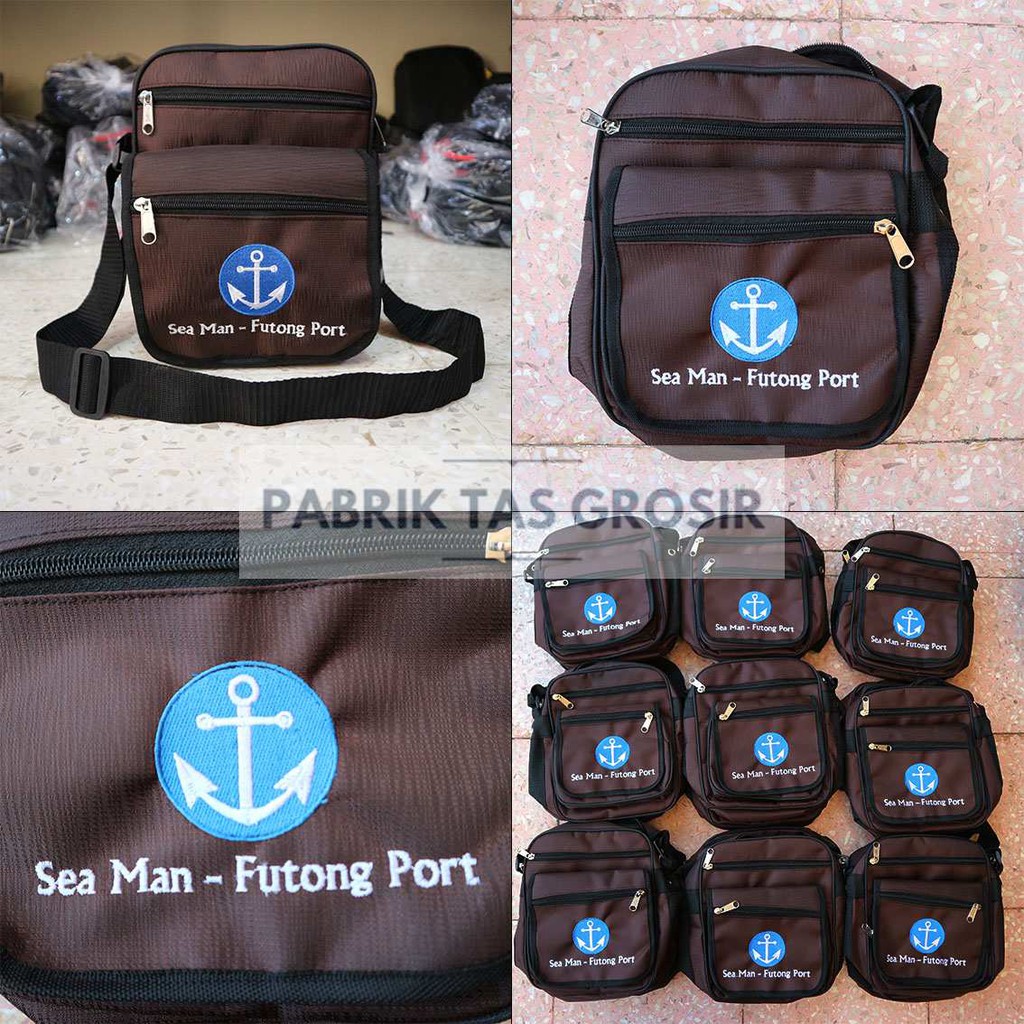 Jual Tas Bordir Sea - Man Futong Port Tas Grosir Seminar Souvenir Promosi Murah Tas Selempang