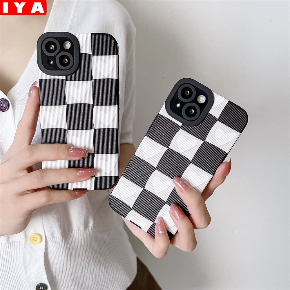 Soft Case Bahan Kulit Domba Motif Hati Untuk iPhone 13 Pro Max iPhone12 Pro 11 Xr XS 6 6S 7 8 Plus