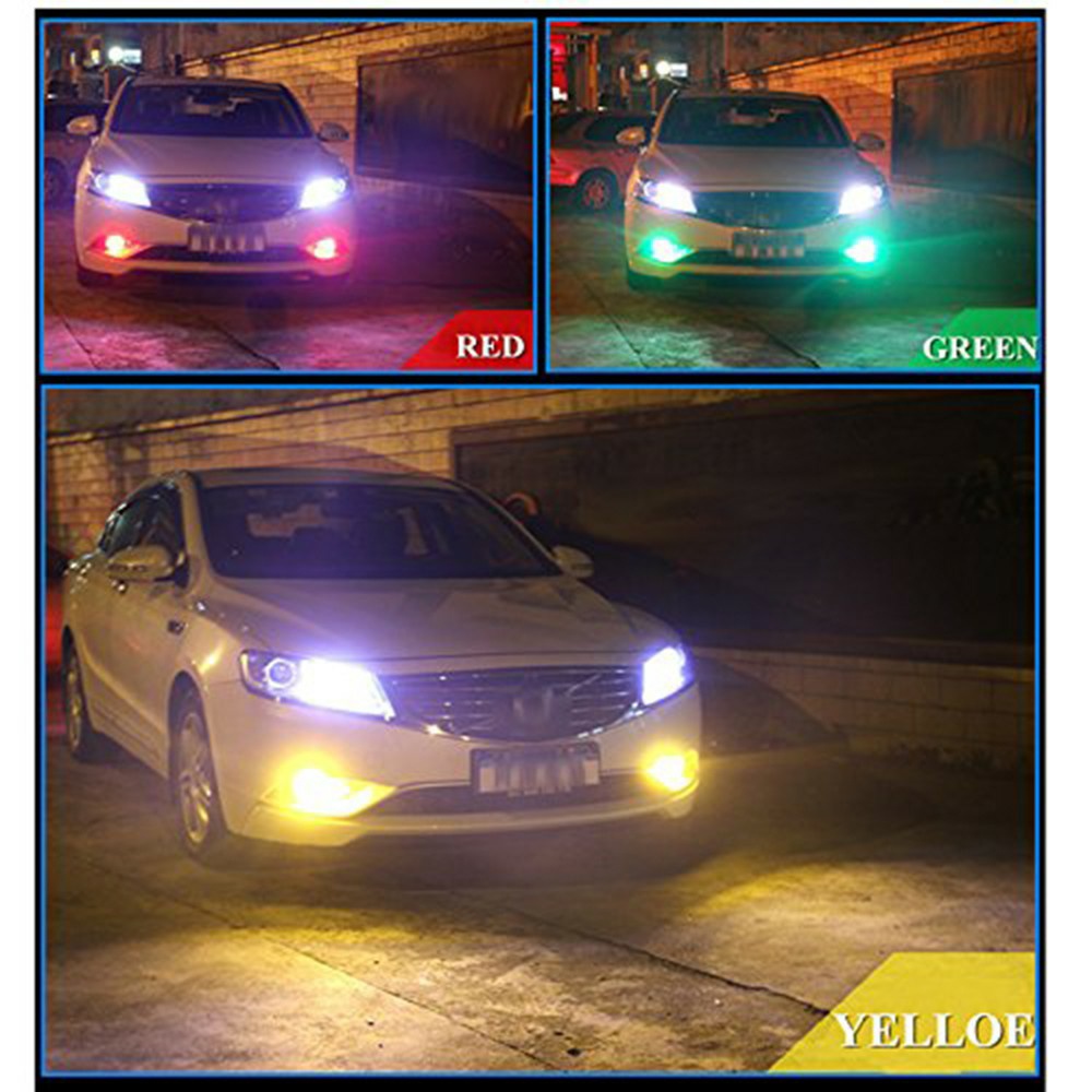 Lampu Foglamp Mobil LED H11 H8 RGB Remote 27 Titik SMD 5050 Isi 2 PCS