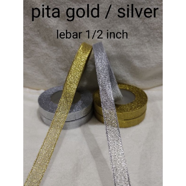 PITA GOLD SILVER  LEBAR 4 CM ISI 20 YARD