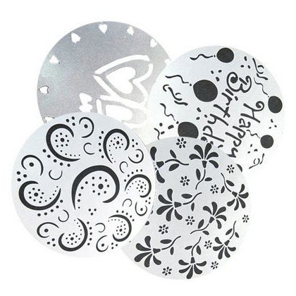 Cake Stencils - Round Shape Happy Birthday Pattern-01 (4pcs)