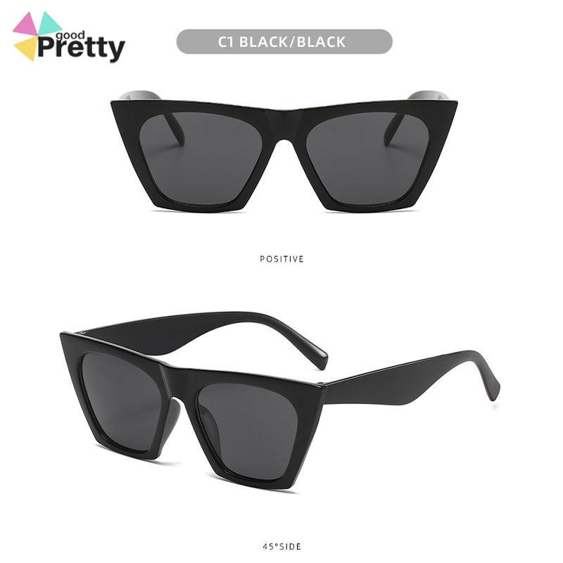 Kacamata Hitam Wanita Model Retro Kotak Tepi Lebar Ringan - PD