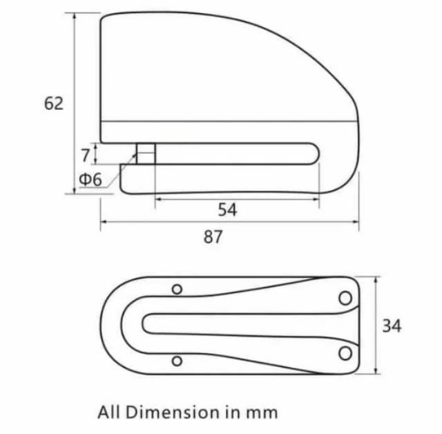 kunci gembok motor model alarm / kunci disc cakram motor alarm anti air