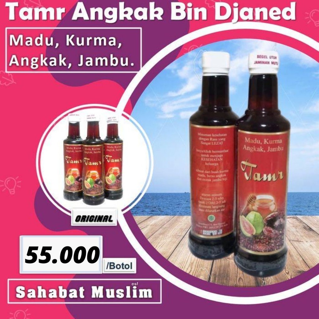 

Sari Kurma Angkak Tamr 500ml Plus Jambu Biji Sari Kurma Djaned