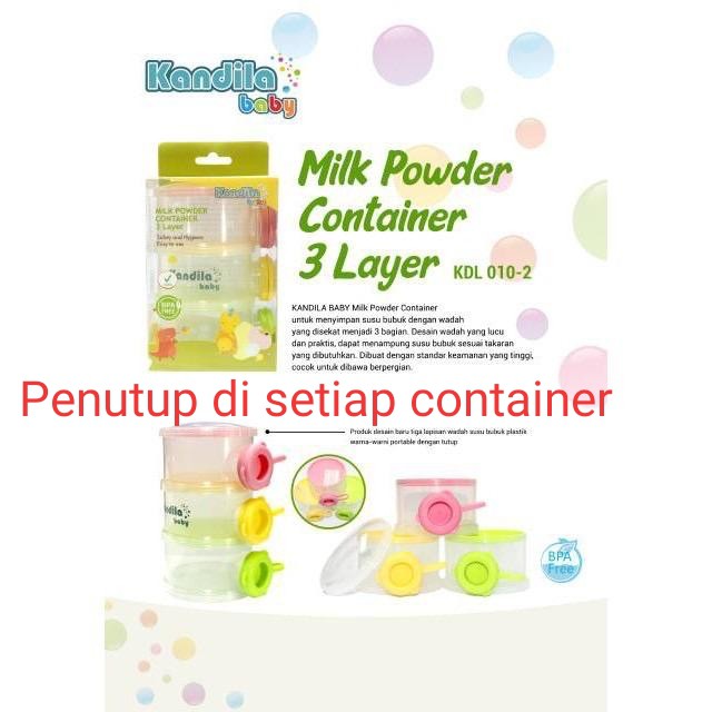 Milk Powder Container 3 Susun Kandila Baby BPA FREE KDL010-2/ KDL010-3